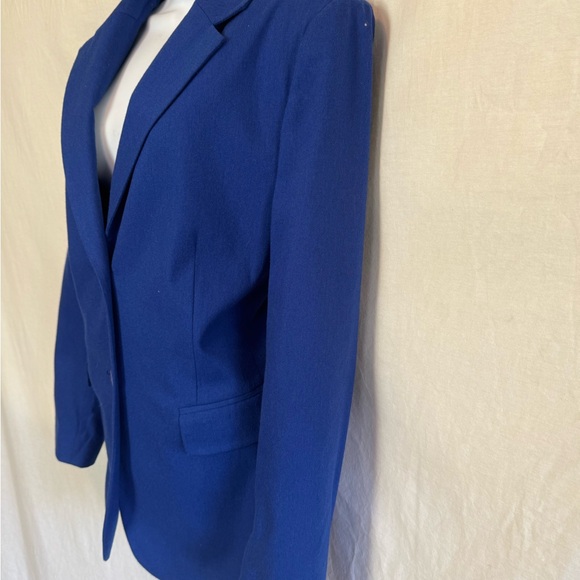 B-51 Joan Leslie Blue Wool Blend Long Sleeve‎ Blazer Suit Jacket Size 12 - Picture 7 of 15